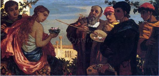  Elihu Vedder The Artist and Students Before a Model - Canvas Print