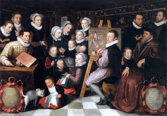  Otto Van Veen The Artist Painting, Surrounded by his Family - Canvas Print