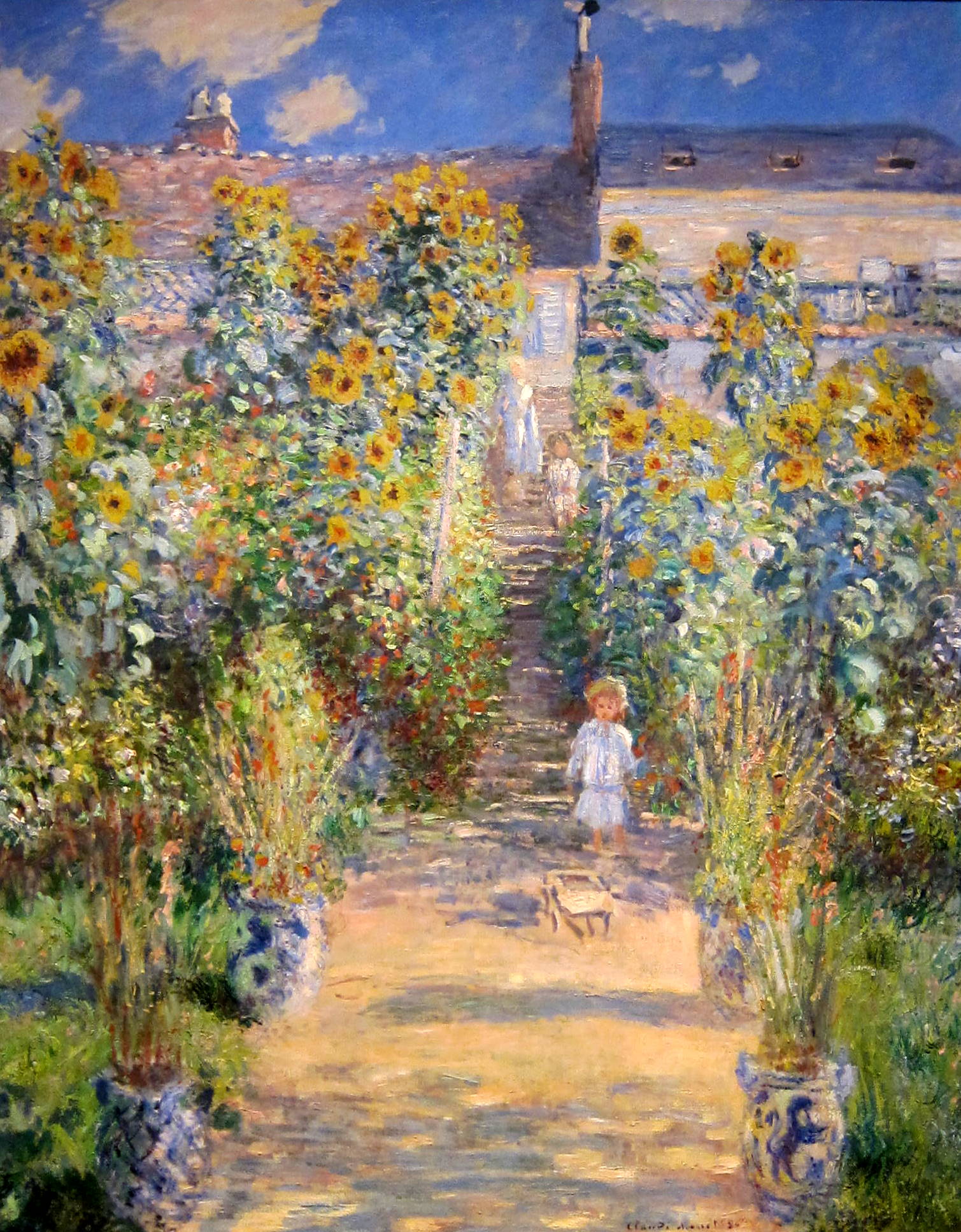  Claude Oscar Monet The Artist's Garden at Vetheuil - Canvas Print