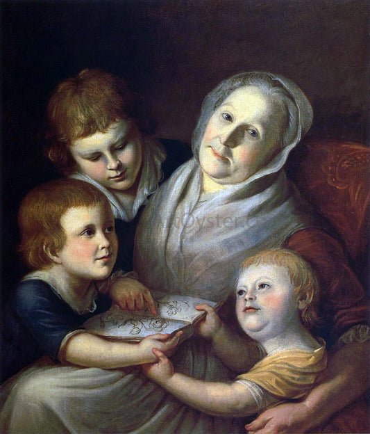  Charles Willson Peale The Artist's Mother, Mrs. Charles Peale, and Her Grandchildren - Canvas Print