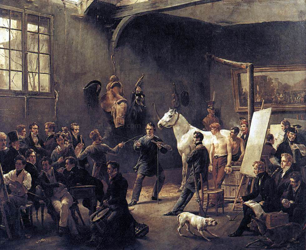  Horace Vernet The Artist's Studio - Canvas Print