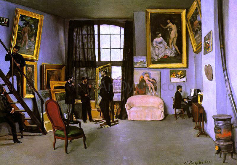  Jean Frederic Bazille An Artist's Studio - 9 Rue de la Condamine - Canvas Print