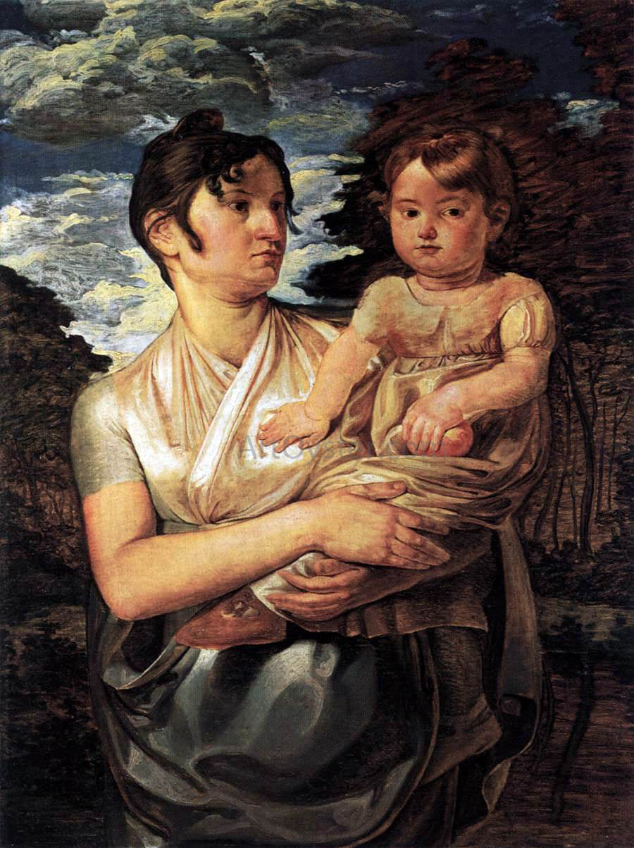  Philipp Otto Runge The Artist's Wife and Son - Canvas Print