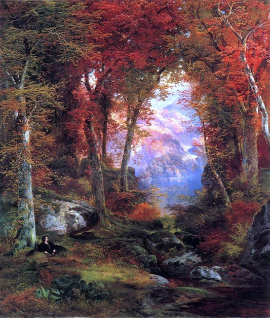  Thomas Moran Autumnal Woods (also known as Under the Trees) - Canvas Print