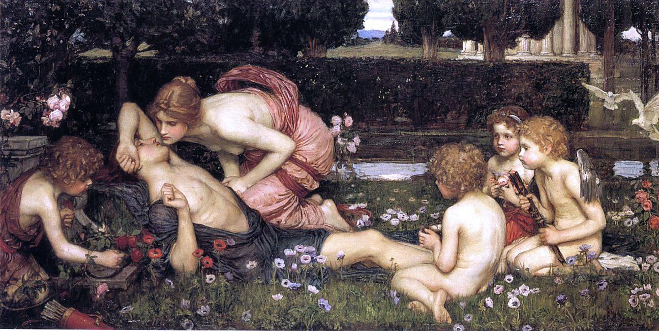  John William Waterhouse The Awakening of Adonis - Canvas Print