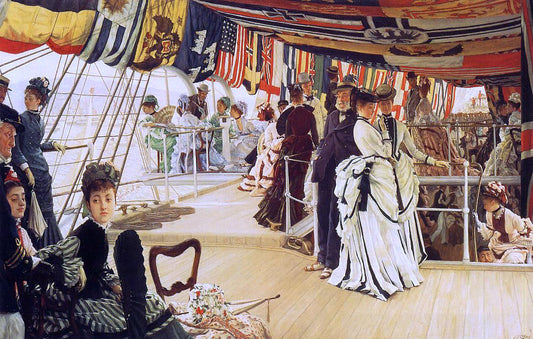  James Tissot The Ball on Shipboard - Canvas Print