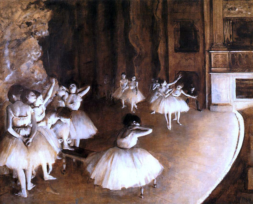  Edgar Degas The Ballet Rehearsal on Stage - Canvas Print