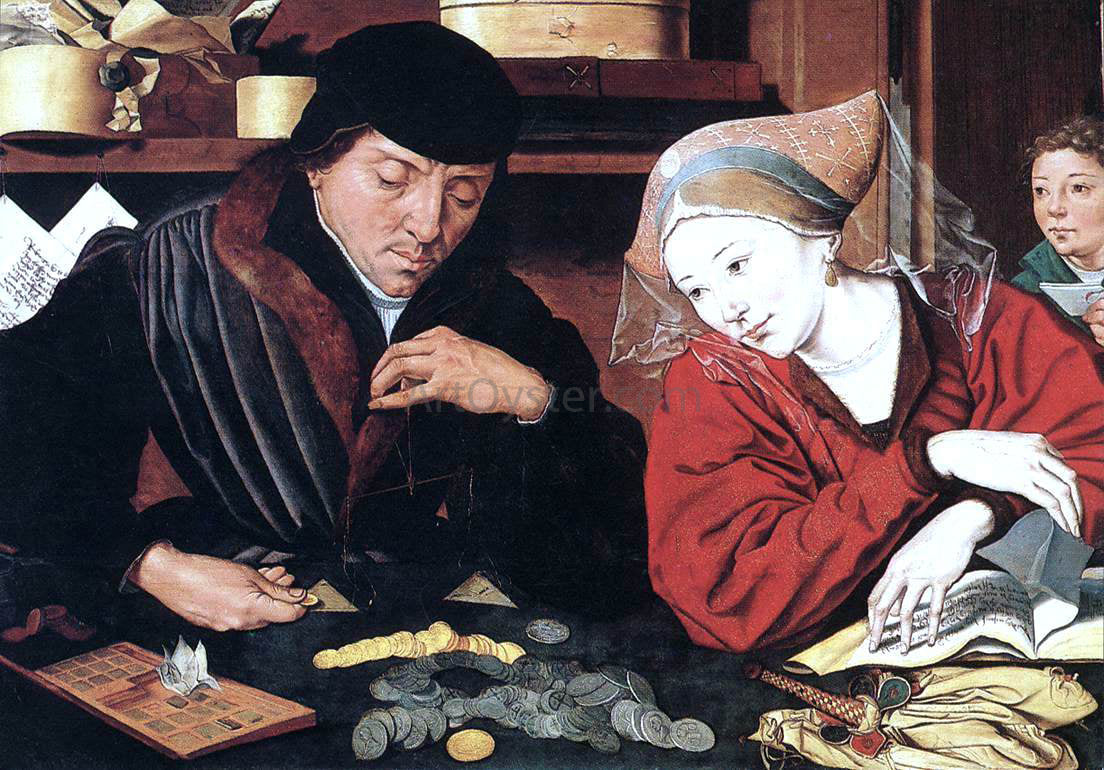  Marinus Van Reymerswaele The Banker and His Wife - Canvas Print