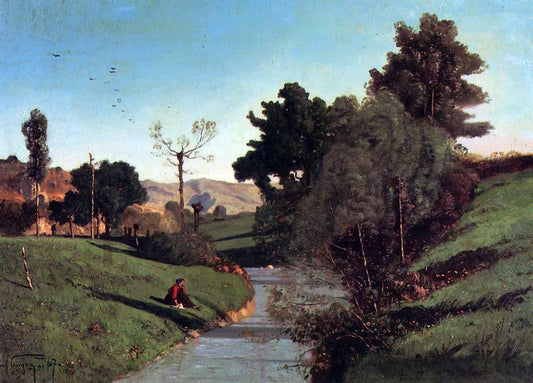  Paul-Camille Guigou The Banks of the Aiguebrun - Canvas Print