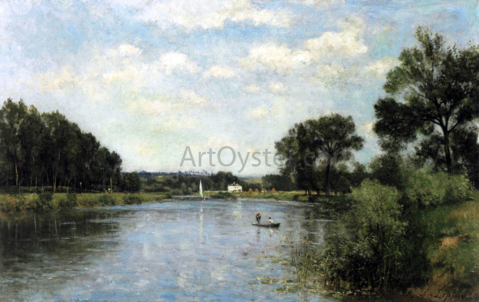  Stanislas Lepine The Banks of the Marne - Canvas Print