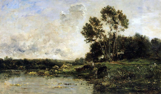  Charles Francois Daubigny The Banks of the Oise - Canvas Print