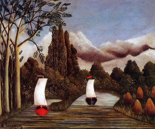  Henri Rousseau The Banks of the Oise - Canvas Print