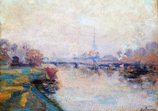  Armand Guillaumin The Banks of the Seine at Paris - Canvas Print
