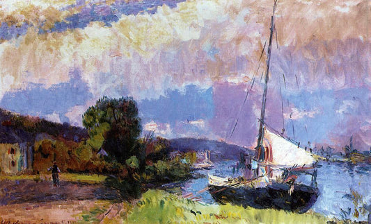  Albert Lebourg The Banks of the Seine: Caumont in Summer - Canvas Print