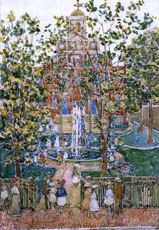  Maurice Prendergast The Bartol Church (also known as The Fountain) - Canvas Print