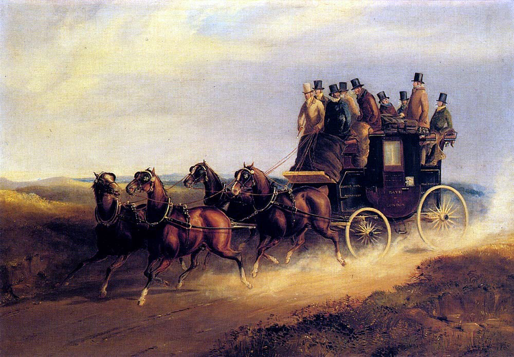 Charles Cooper Henderson The Bath to London Coach on the Open Road - Canvas Print