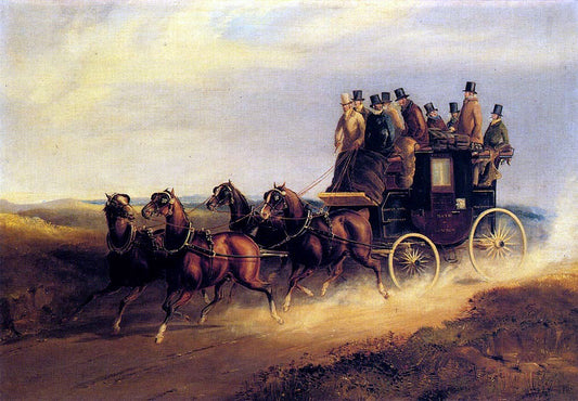  Charles Cooper Henderson The Bath to London Coach on the Open Road - Canvas Print
