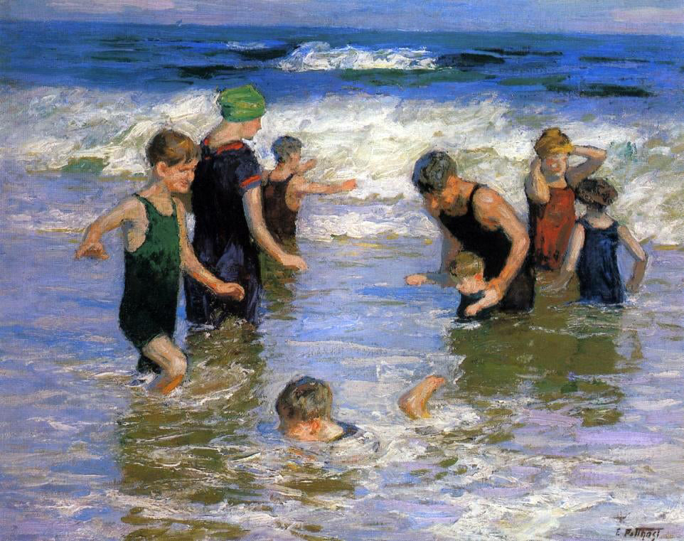  Edward Potthast The Bathers - Canvas Print