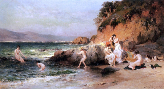  Frederick Arthur Bridgeman The Bathing Beauties - Canvas Print