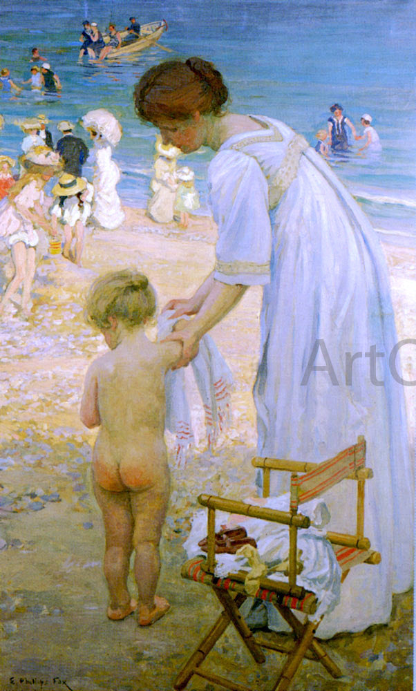  Emanuel Phillips Fox The Bathing Hour - Canvas Print