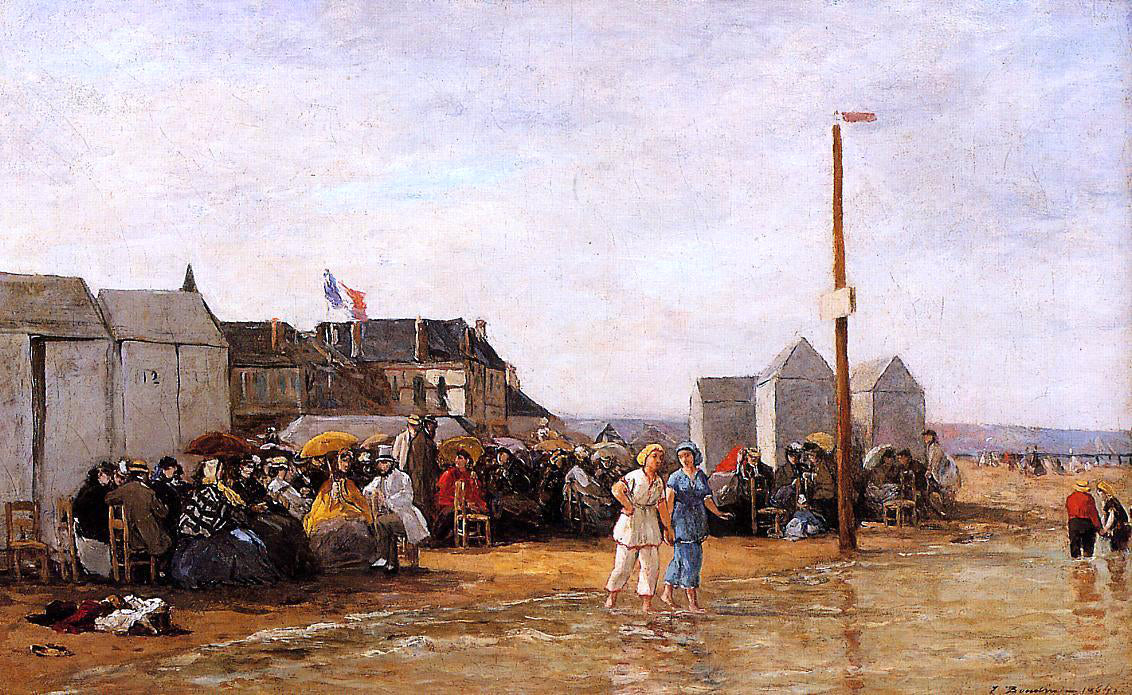  Eugene-Louis Boudin The Bathing Hour at Trouville - Canvas Print