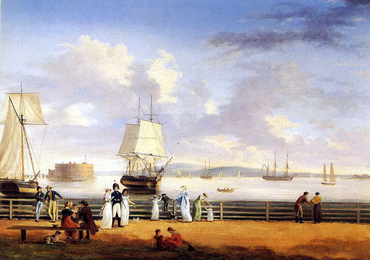  Thomas Birch The Battery and Harbor, New York - Canvas Print