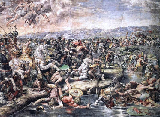  Raphael The Battle at Pons Milvius (detail) (Stanza di Constantino) - Canvas Print