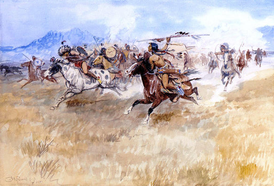  Charles Marion Russell The Battle Between the Blackfeet and the Piegans - Canvas Print