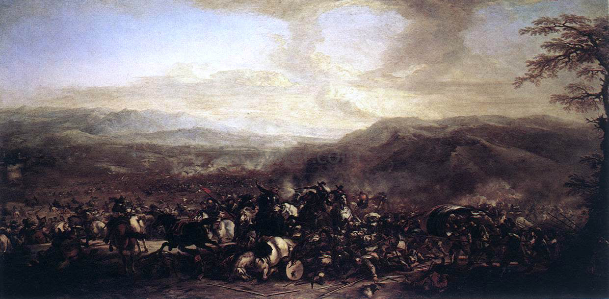  Jacques Courtois The Battle of Mongiovino - Canvas Print