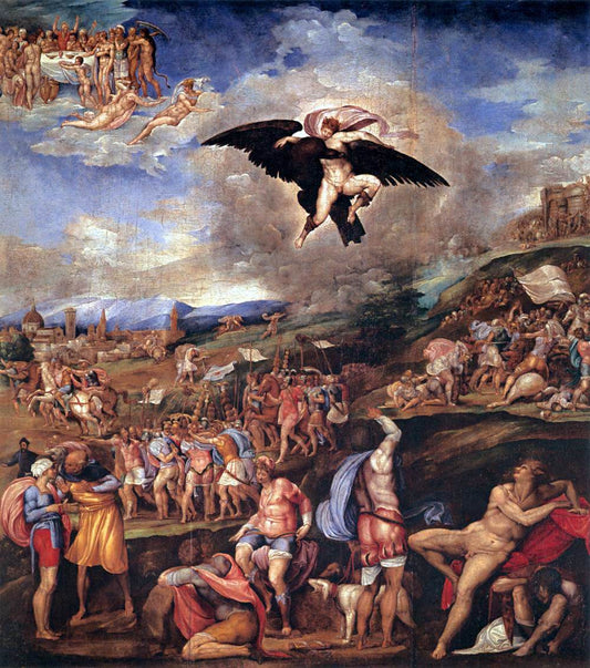  Battista Franco The Battle of Montemurlo and the Rape of Ganymede - Canvas Print