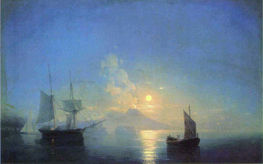  Ivan Constantinovich Aivazovsky The Bay of Naples by Moonlight - Canvas Print