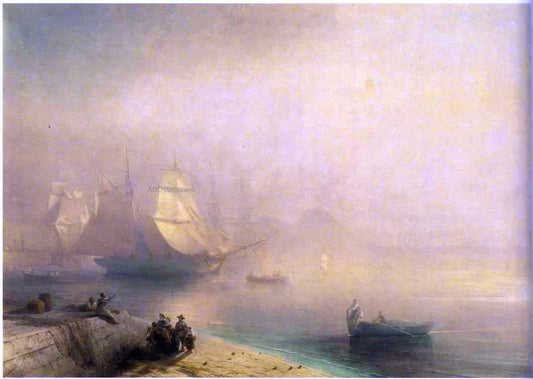  Ivan Constantinovich Aivazovsky The Bay of Naples on misty morning - Canvas Print