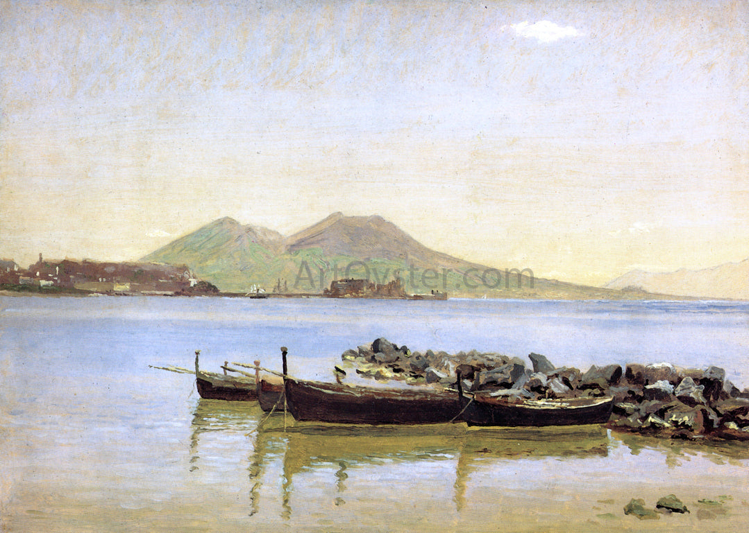  Christen Kobke The Bay of Naples with Vesuvius in the Background - Canvas Print