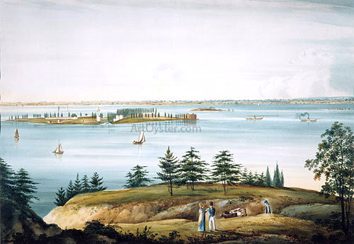  William Guy Wall The Bay of New York and Governors Island Taken from Brooklyn Heights - Canvas Print