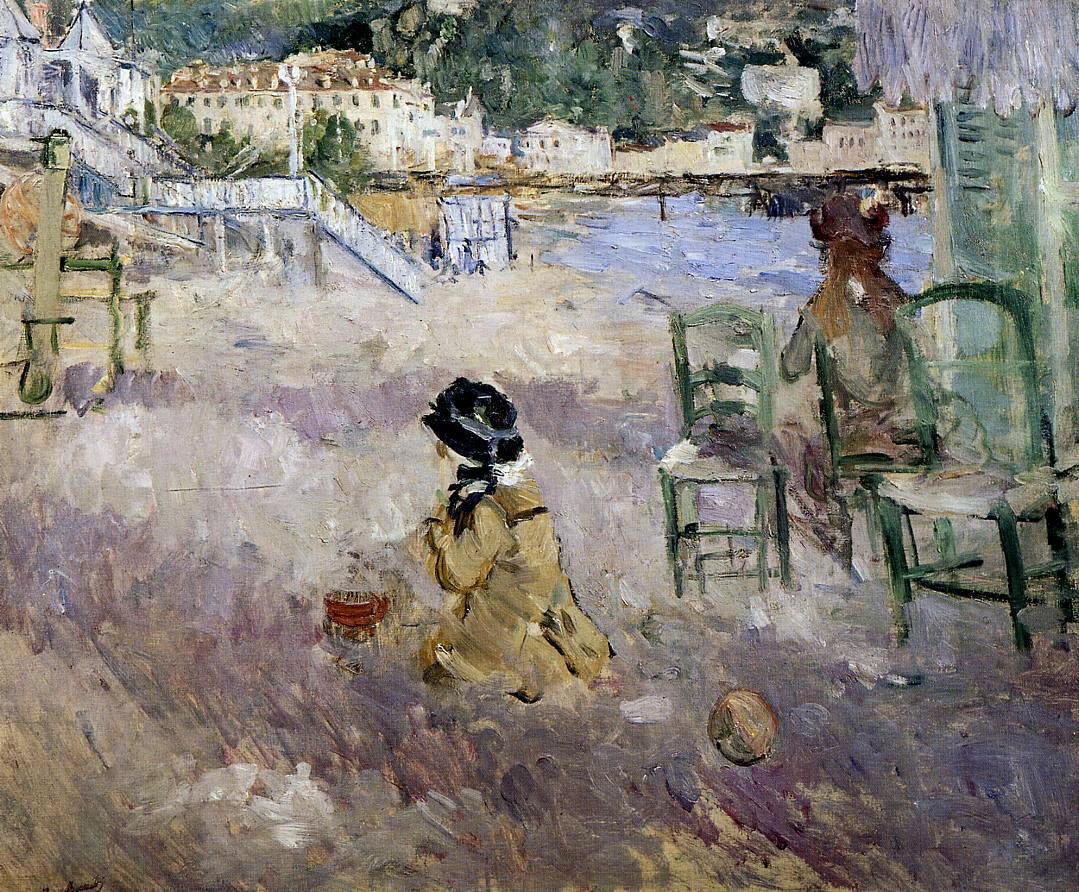  Berthe Morisot The Beach at Nice - Canvas Print