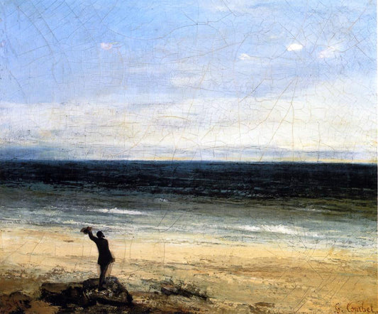  Gustave Courbet The Beach at Palavas (also known as Le bord de mer a Palavas) - Canvas Print