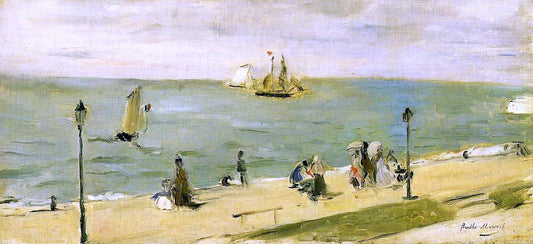  Berthe Morisot The Beach at Petit-Dalles (also known as On the Beach) - Canvas Print