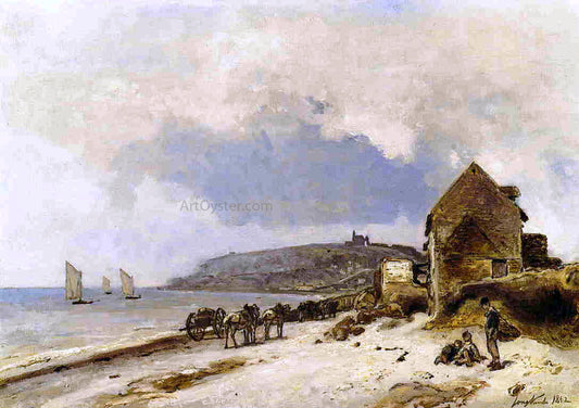  Johan Barthold Jongkind The Beach at Sainte-Adresse - Canvas Print