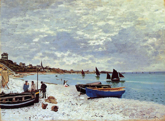  Claude Oscar Monet The Beach at Sainte-Adresse - Canvas Print