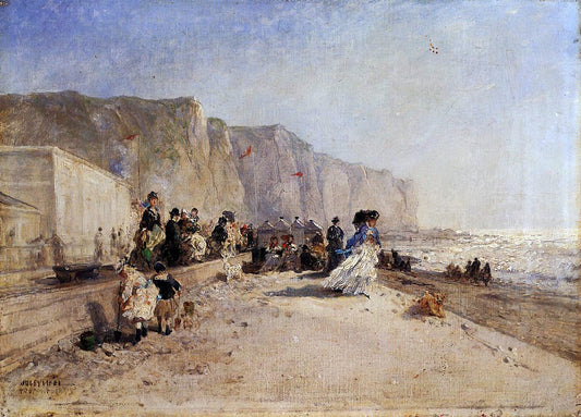  Jules Achille Noel The Beach at Treport - Canvas Print