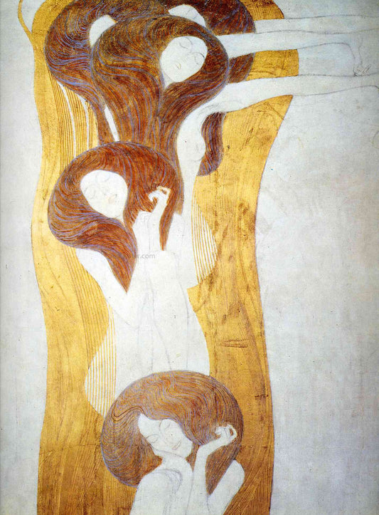  Gustav Klimt The Beethoven Frieze the Longing for Happiness Finds Repose in Poetry Right Wall - Canvas Print