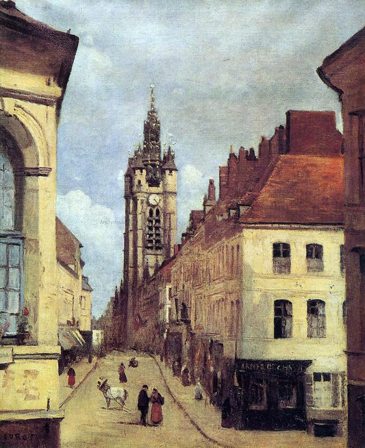  Jean-Baptiste-Camille Corot The Belfry of Douai - Canvas Print