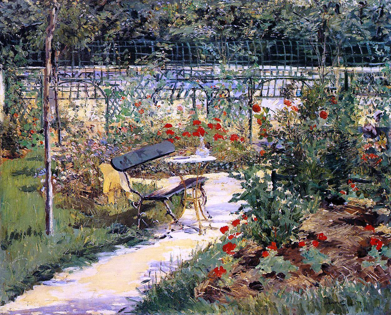  Edouard Manet The Bench (also known as My Garden) - Canvas Print