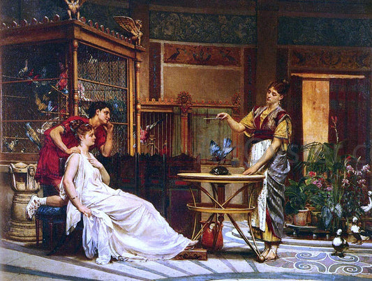  Pierre-Paul-Leon Glaize The Bird Charmer - Canvas Print