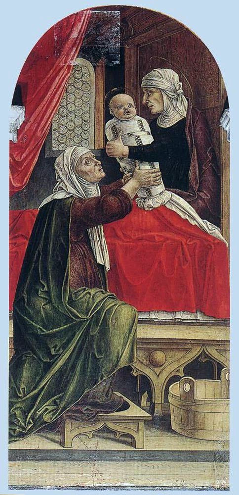  Bartolomeo Vivarini The Birth of Mary - Canvas Print