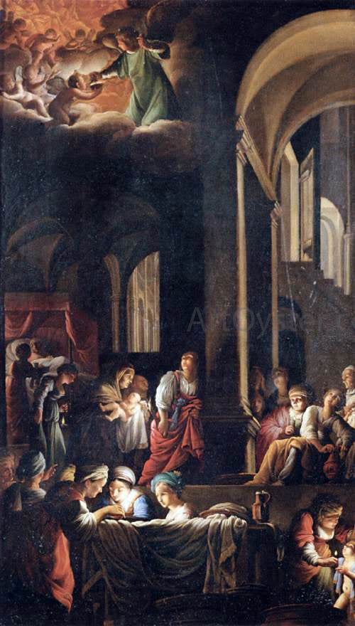  Carlo Saraceni The Birth of the Virgin - Canvas Print