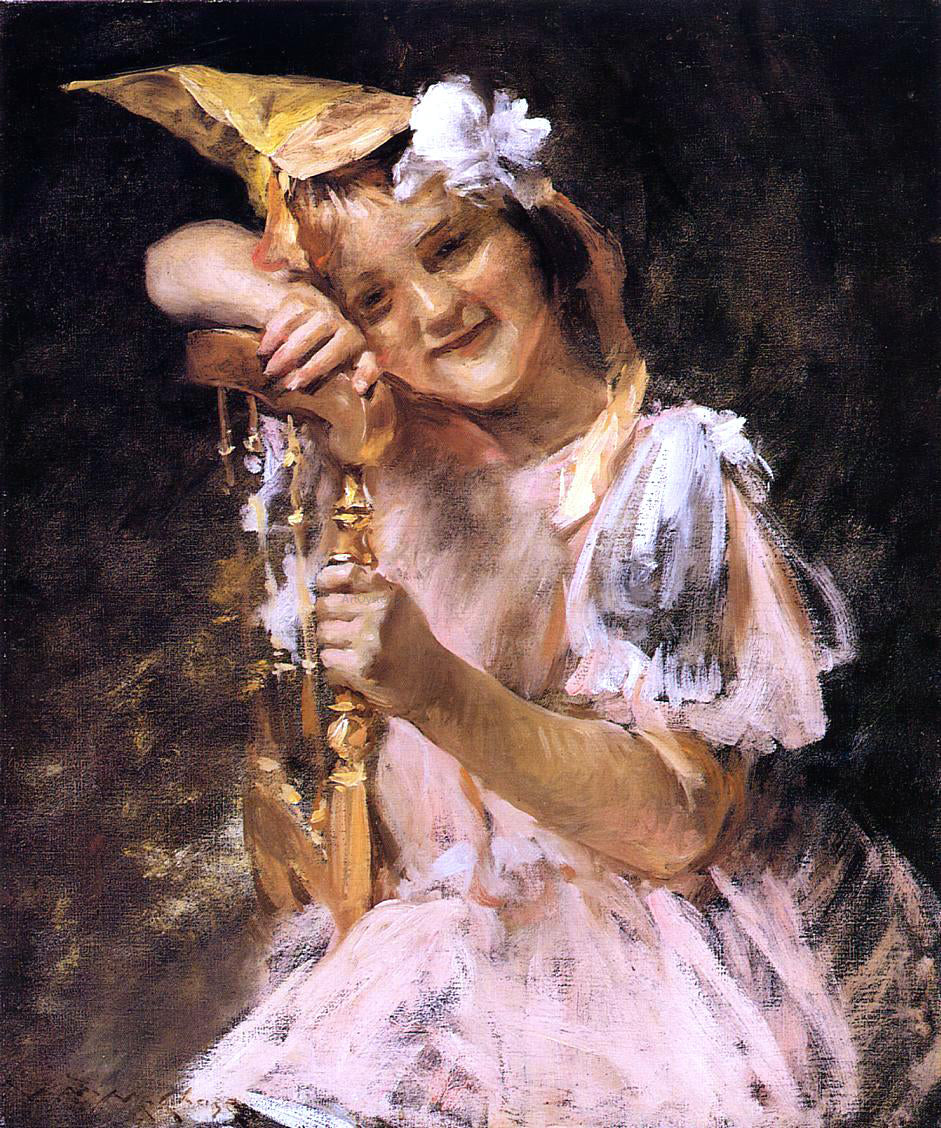  William Merritt Chase The Birthday Party (also known as Helen Velasquez Chase) - Canvas Print
