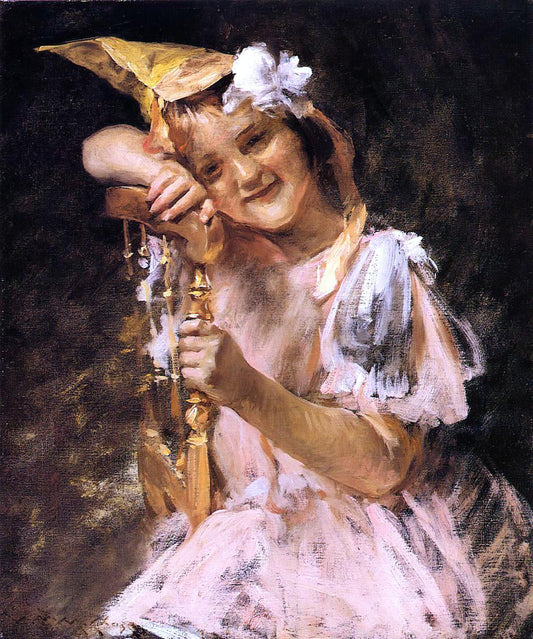  William Merritt Chase The Birthday Party (also known as Helen Velasquez Chase) - Canvas Print
