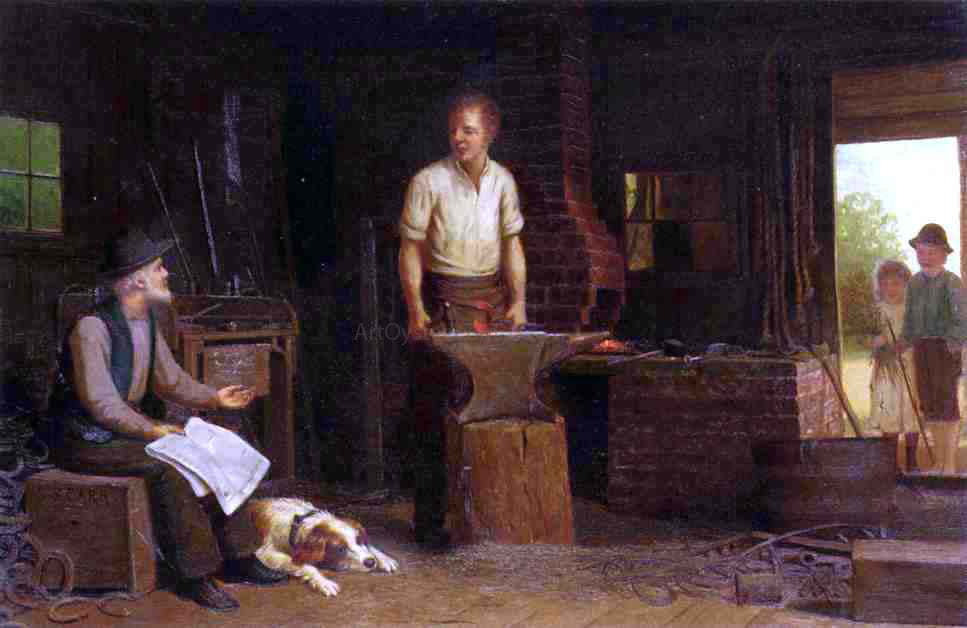  Samuel S Carr The Blacksmith's Shop - Canvas Print