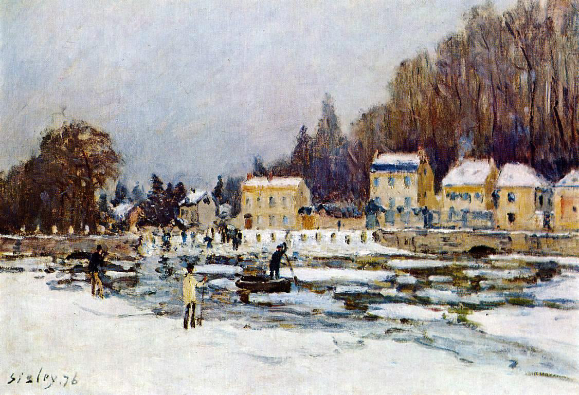  Alfred Sisley The Blocked Seine at Port-Marly - Canvas Print